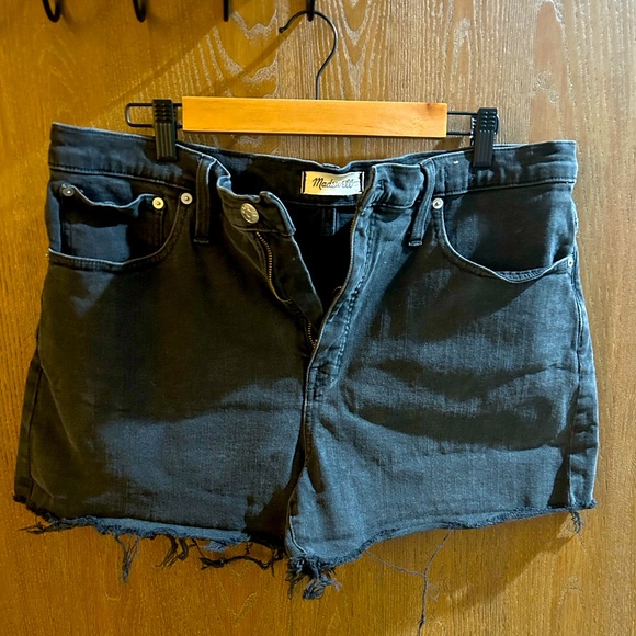 Madewell Pants - Madewell Black Denim High Rise Shorts